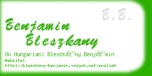 benjamin bleszkany business card